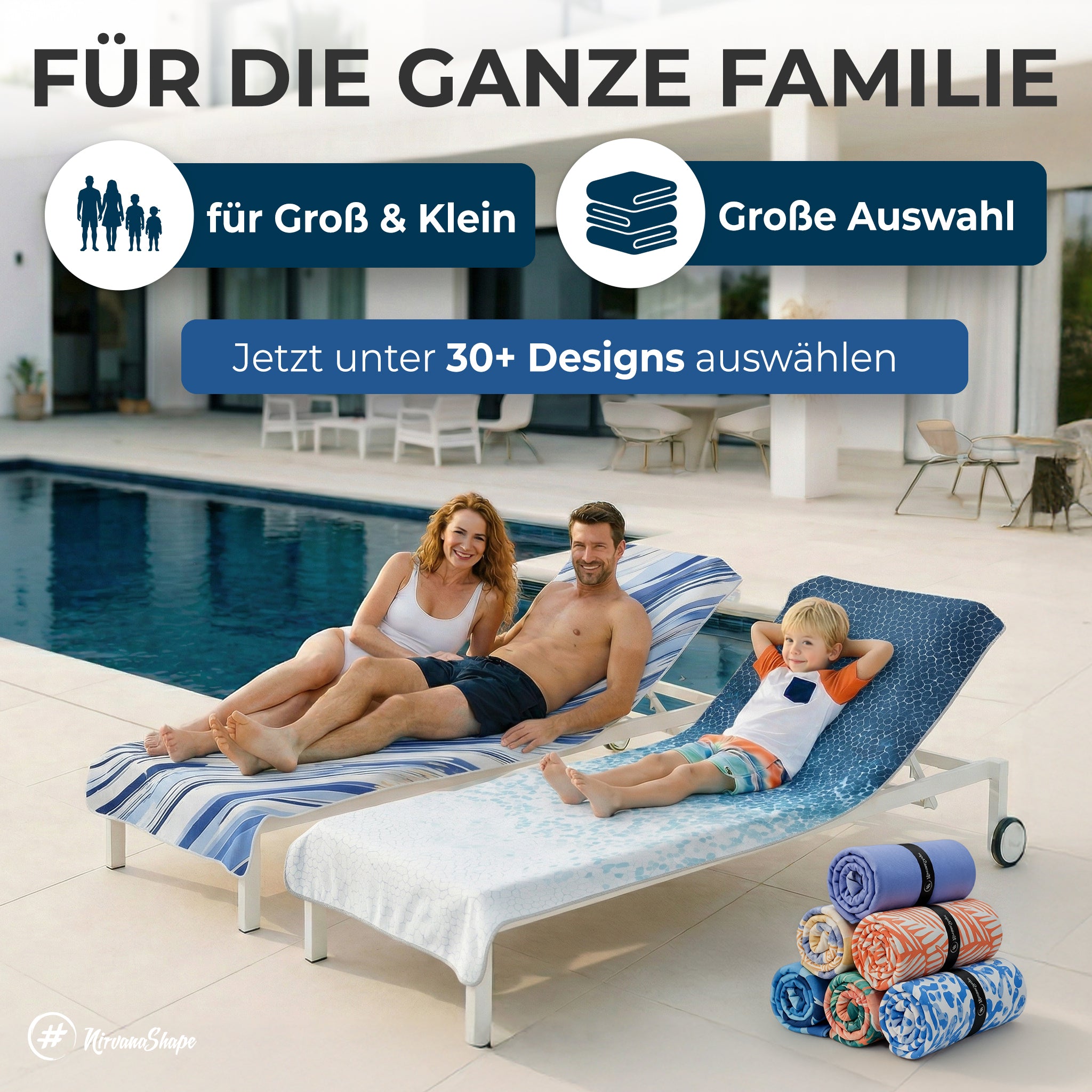 Strandtuch XXL - Strandhandtuch, Mikrofaser Badetuch, Handtuch