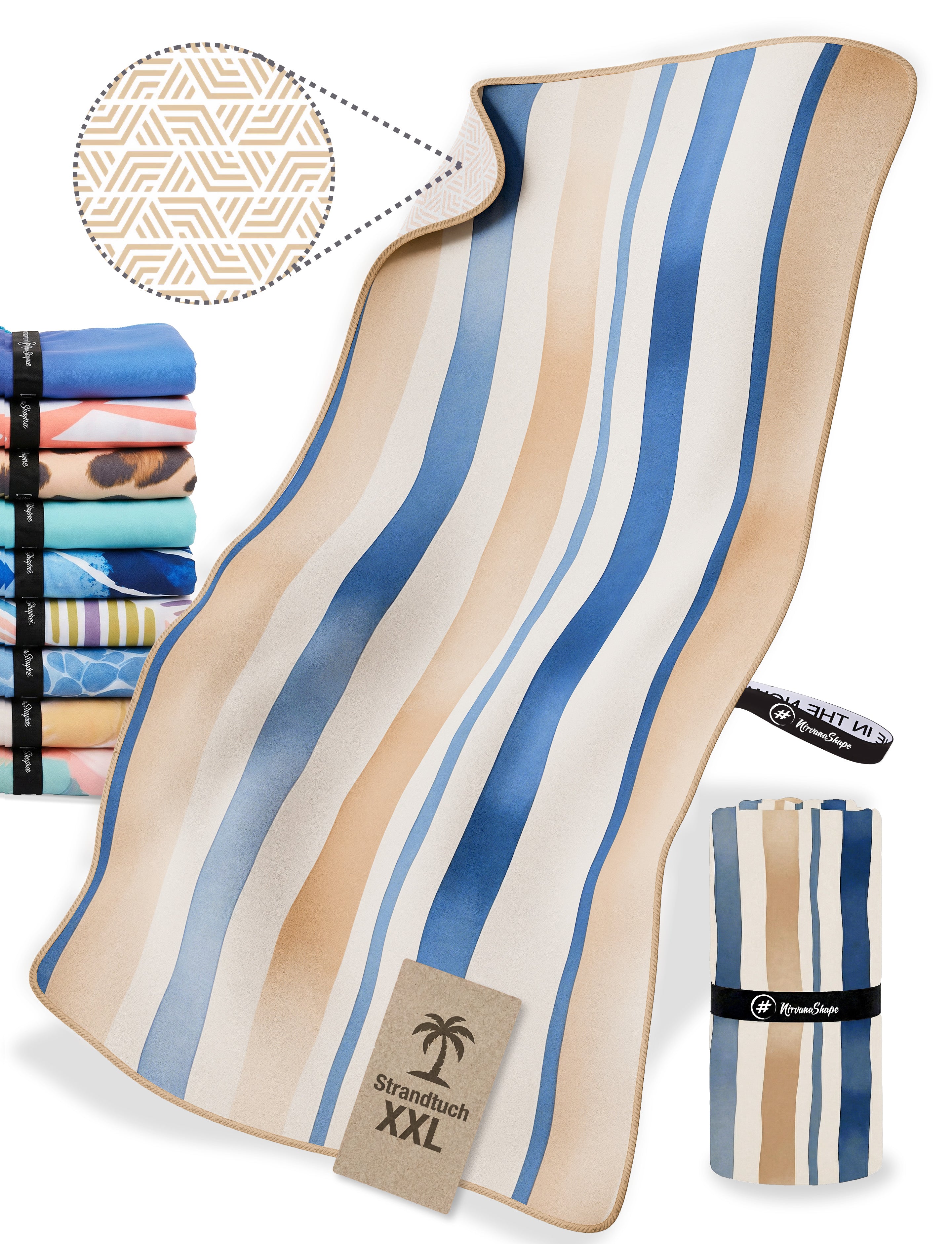 Strandtuch XXL - Strandhandtuch, Mikrofaser Badetuch, Handtuch
