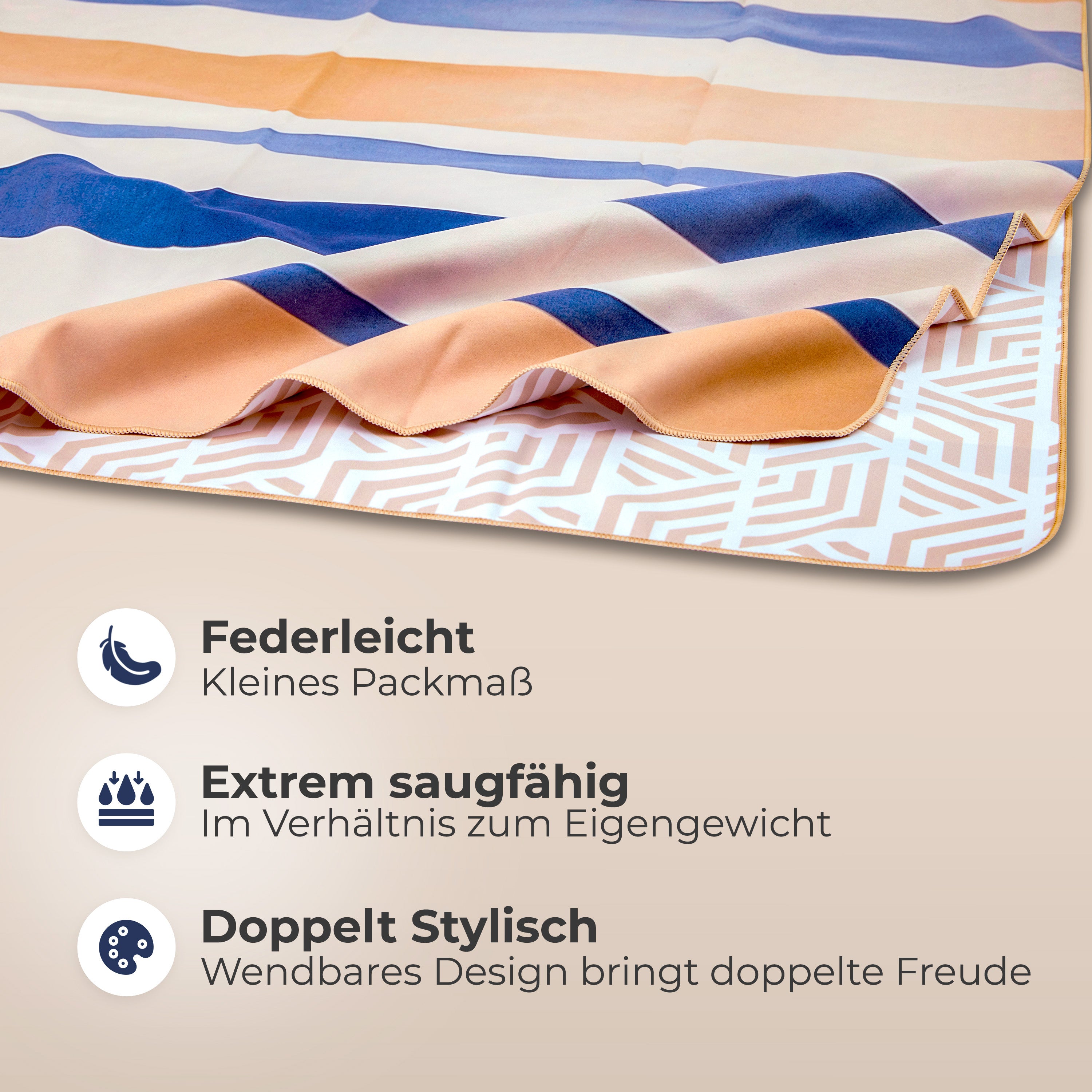 Strandtuch XXL - Strandhandtuch, Mikrofaser Badetuch, Handtuch