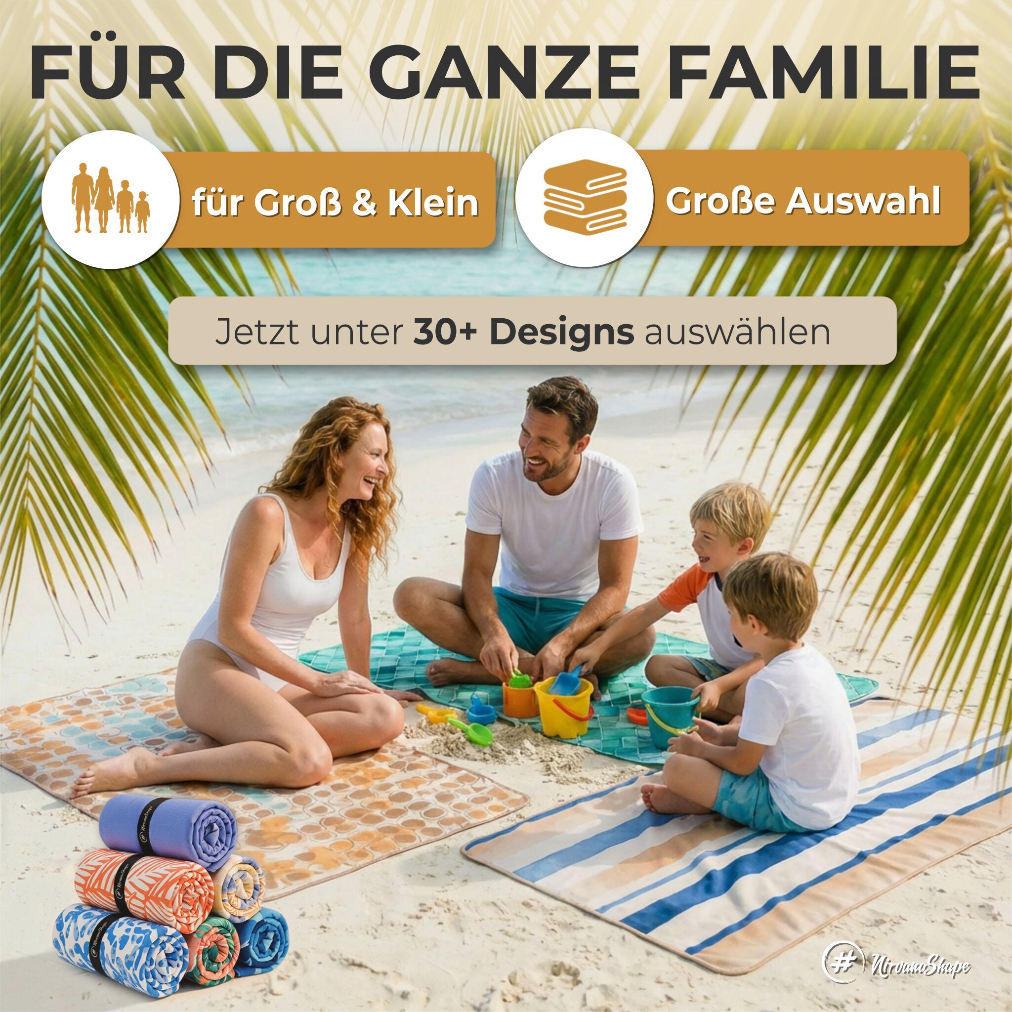 Strandtuch XXL - Strandhandtuch, Mikrofaser Badetuch, Handtuch