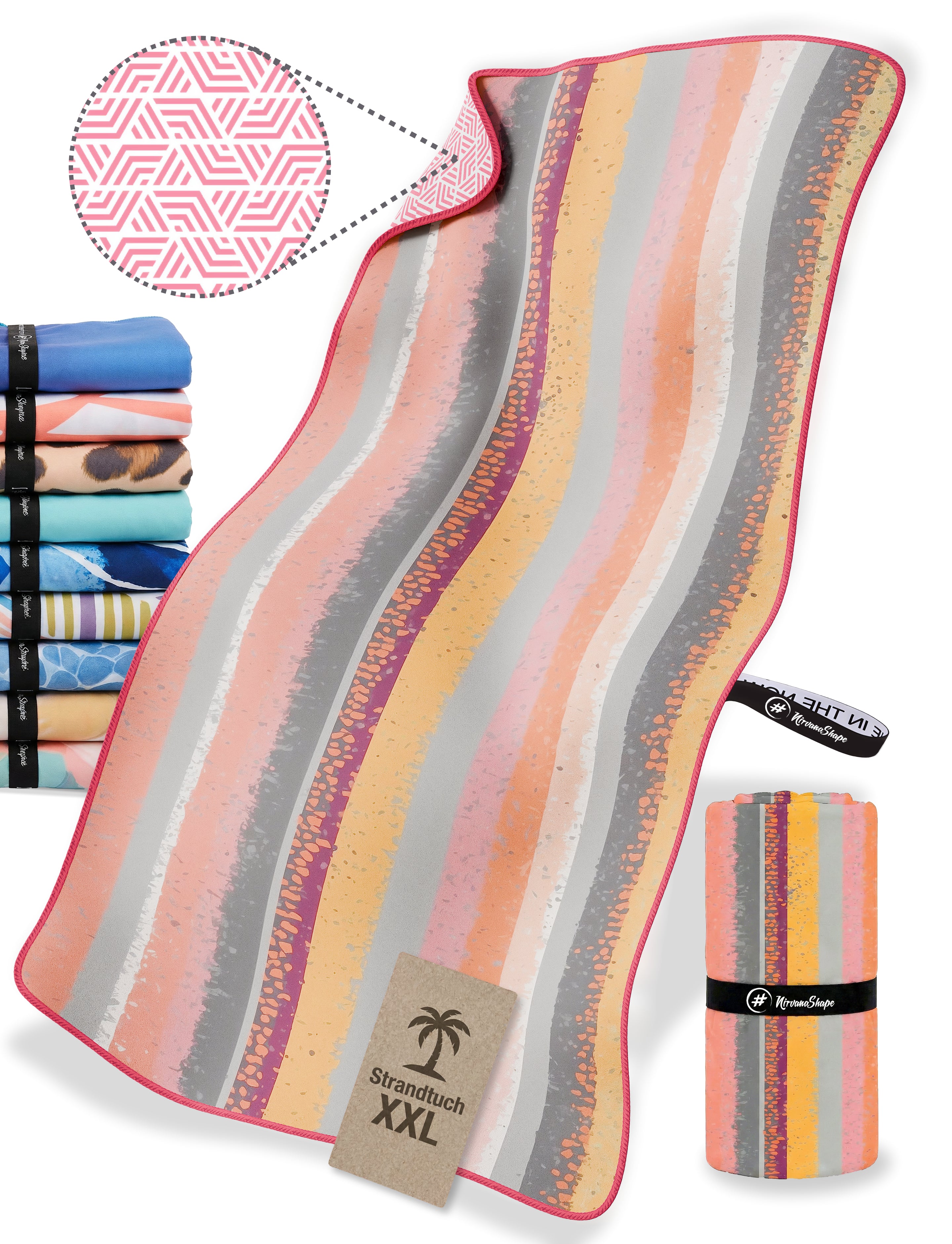 Strandtuch XXL - Strandhandtuch, Mikrofaser Badetuch, Handtuch