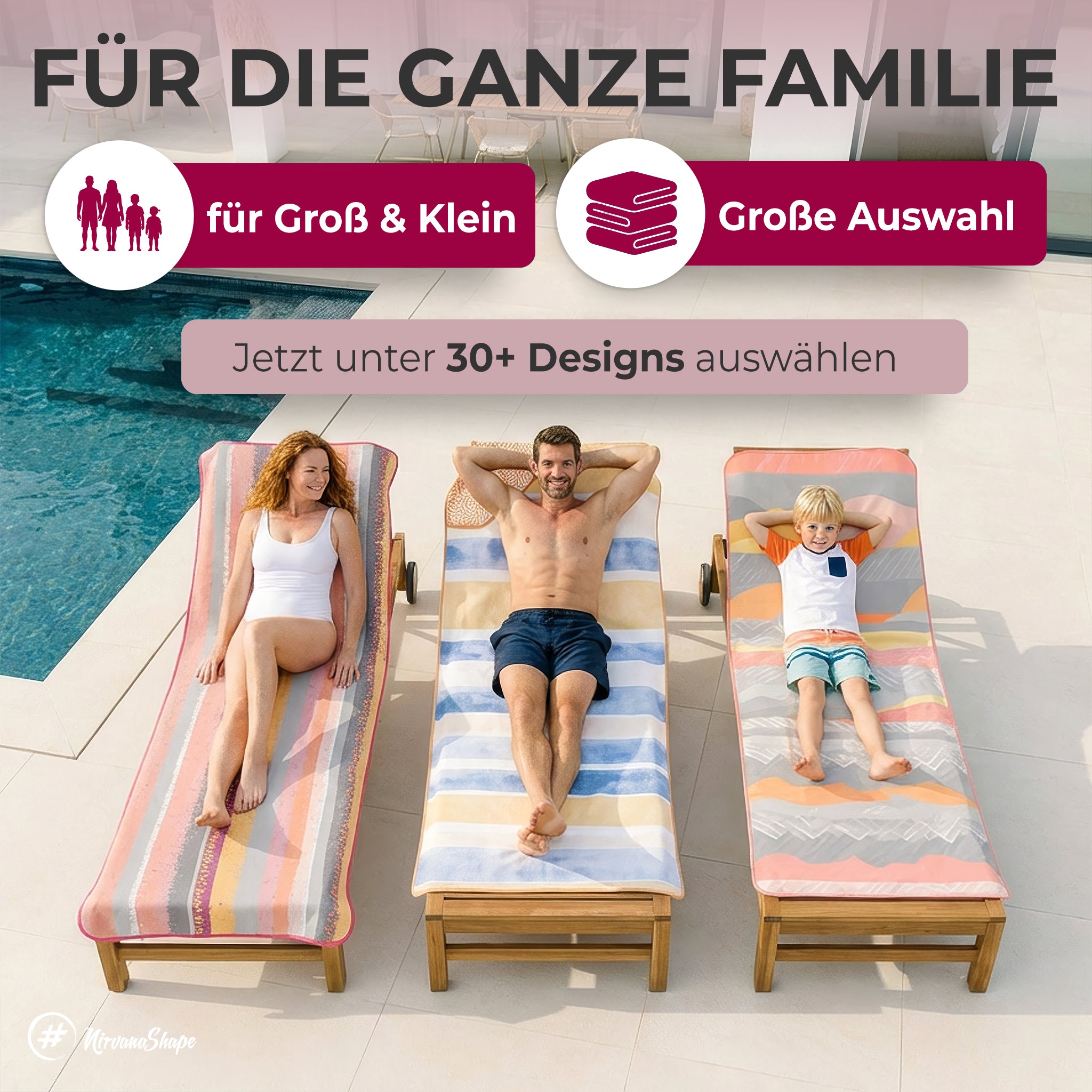 Strandtuch XXL - Strandhandtuch, Mikrofaser Badetuch, Handtuch