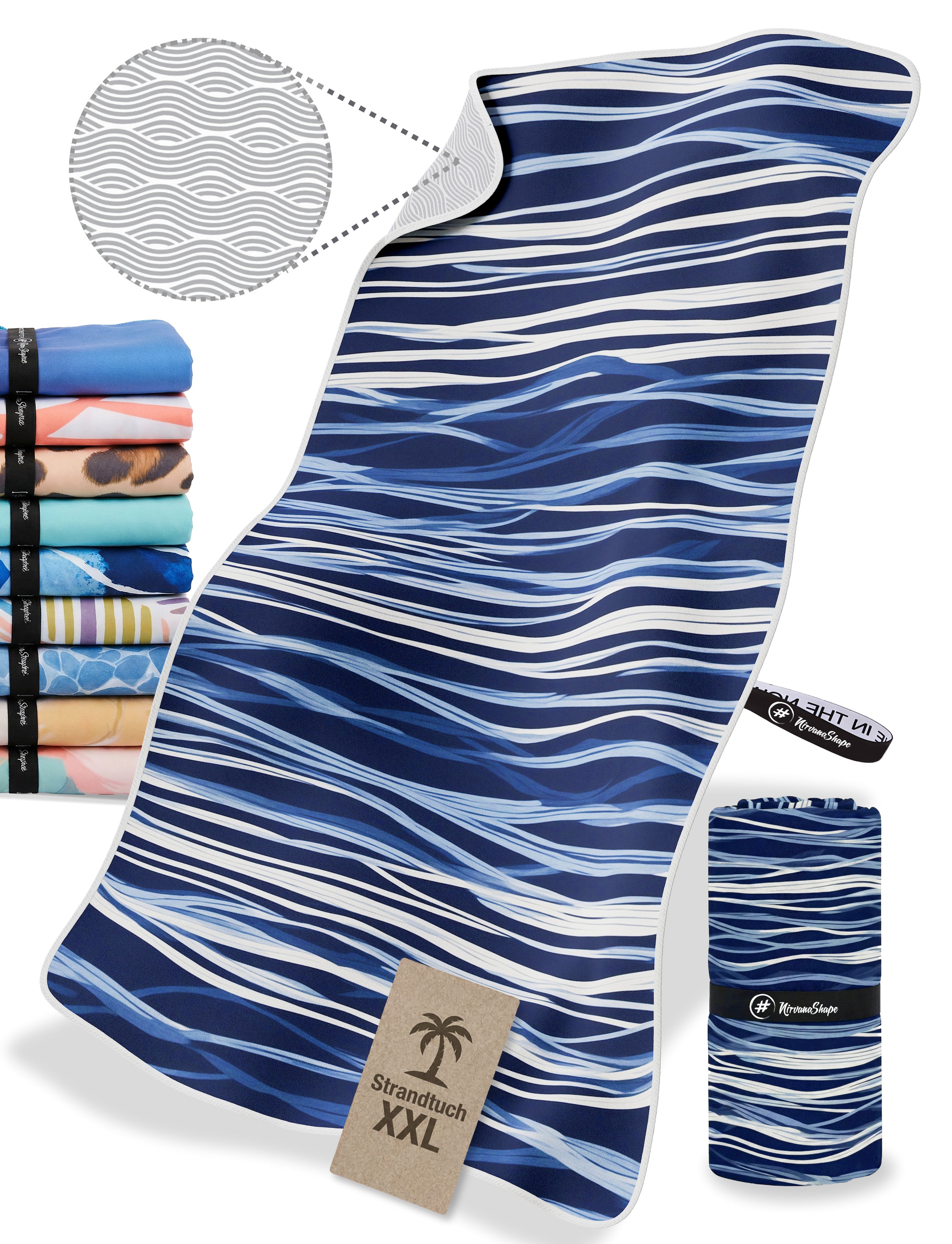 Strandtuch XXL - Strandhandtuch, Mikrofaser Badetuch, Handtuch