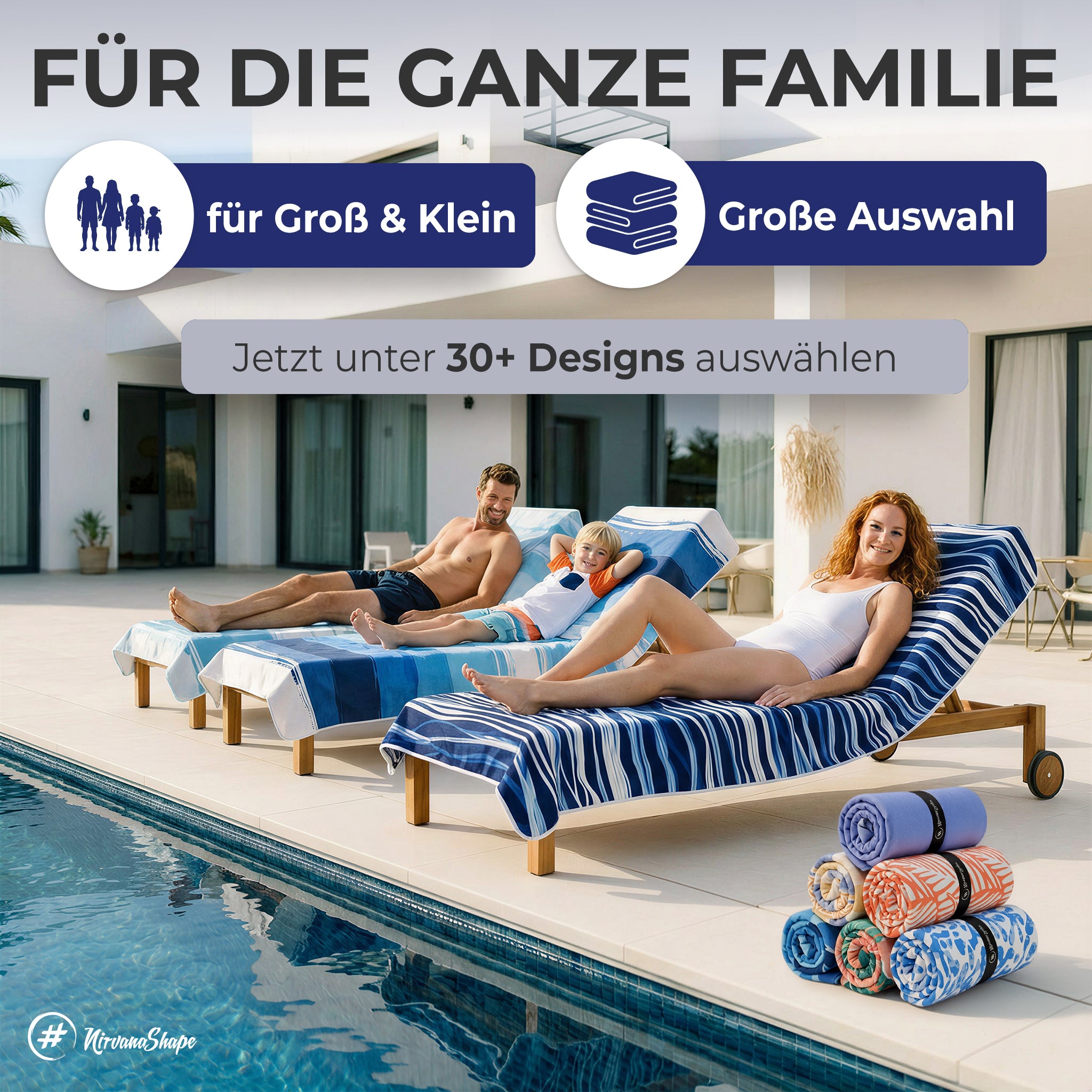 Strandtuch XXL - Strandhandtuch, Mikrofaser Badetuch, Handtuch