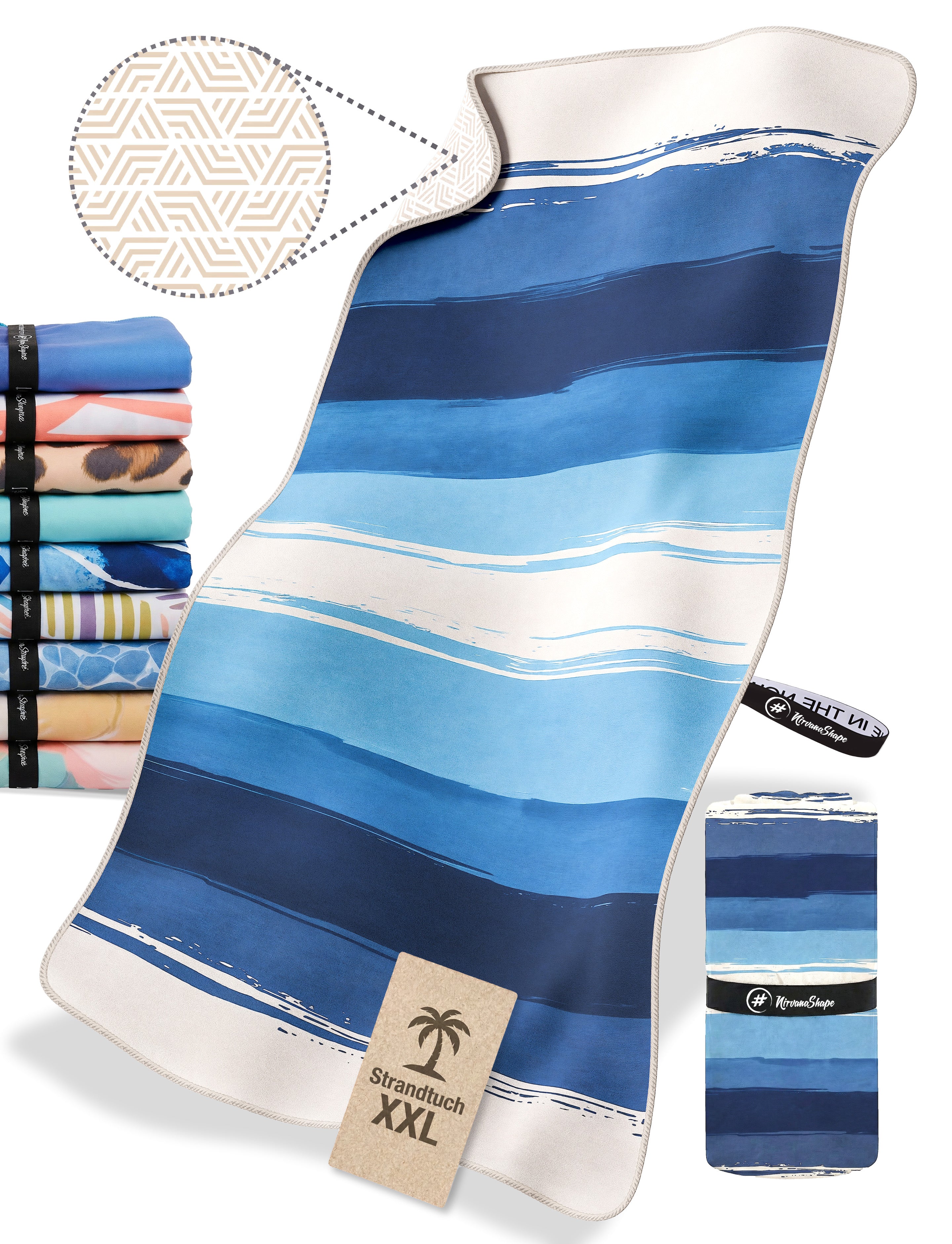 Strandtuch XXL - Strandhandtuch, Mikrofaser Badetuch, Handtuch