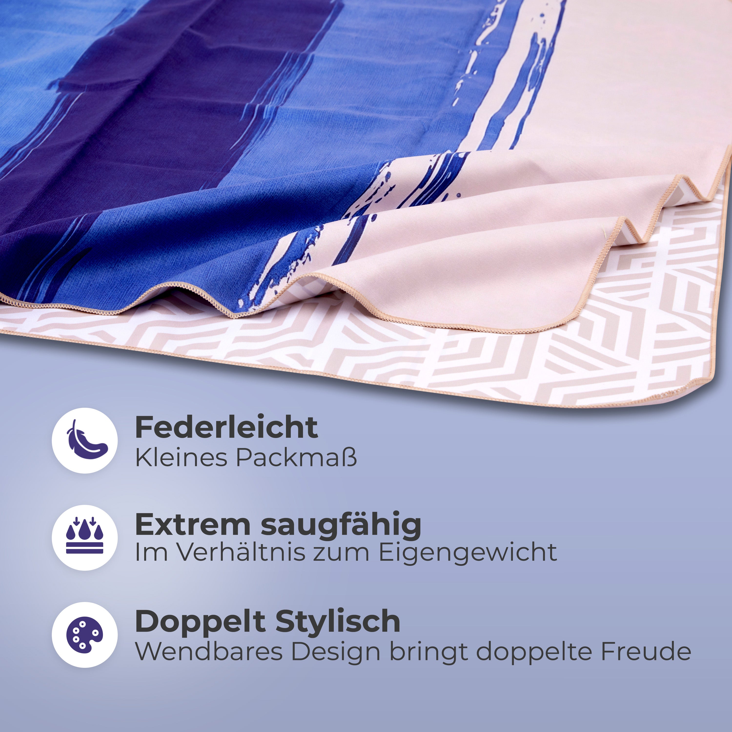 Strandtuch XXL - Strandhandtuch, Mikrofaser Badetuch, Handtuch