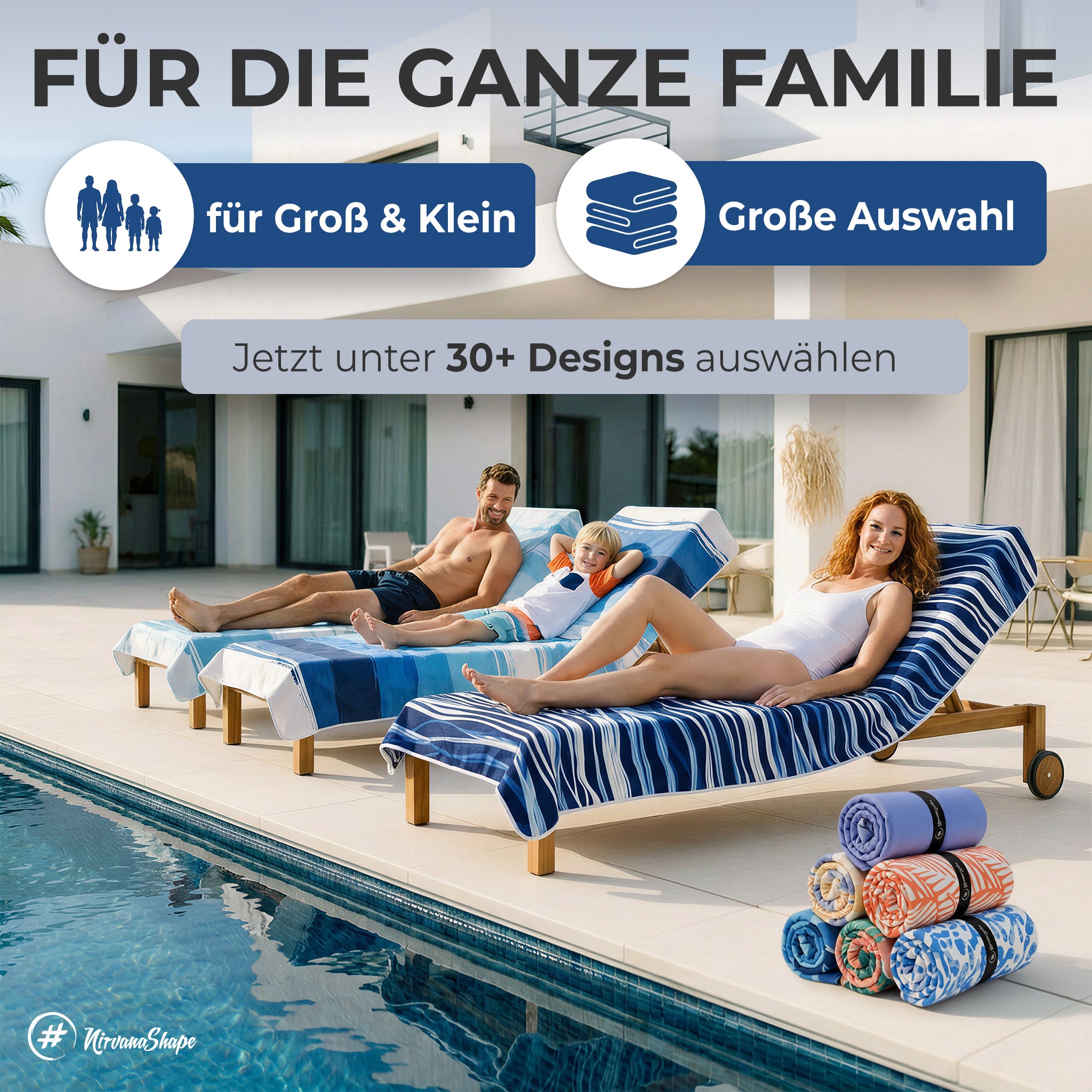 Strandtuch XXL - Strandhandtuch, Mikrofaser Badetuch, Handtuch