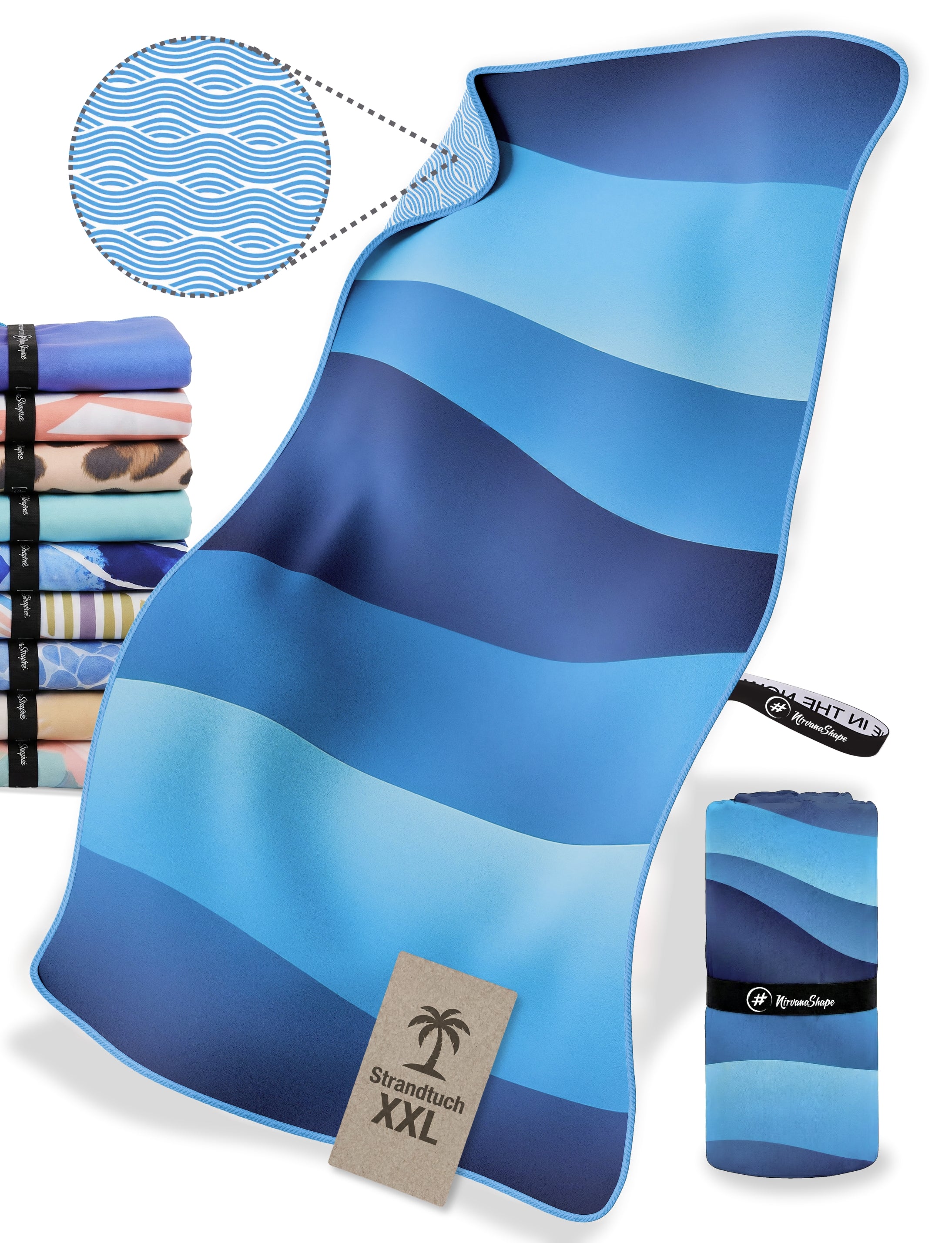 Strandtuch XXL - Strandhandtuch, Mikrofaser Badetuch, Handtuch