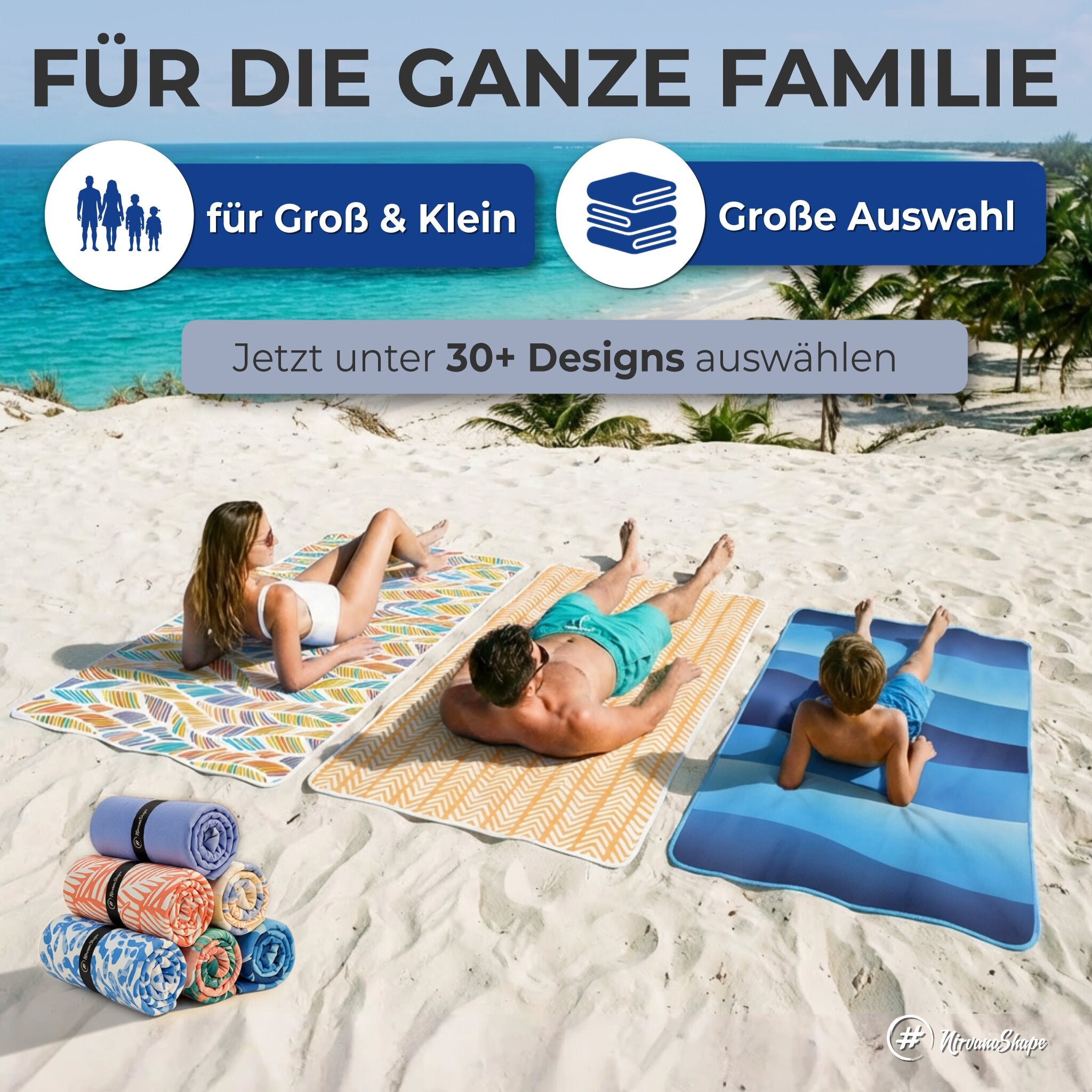 Strandtuch XXL - Strandhandtuch, Mikrofaser Badetuch, Handtuch