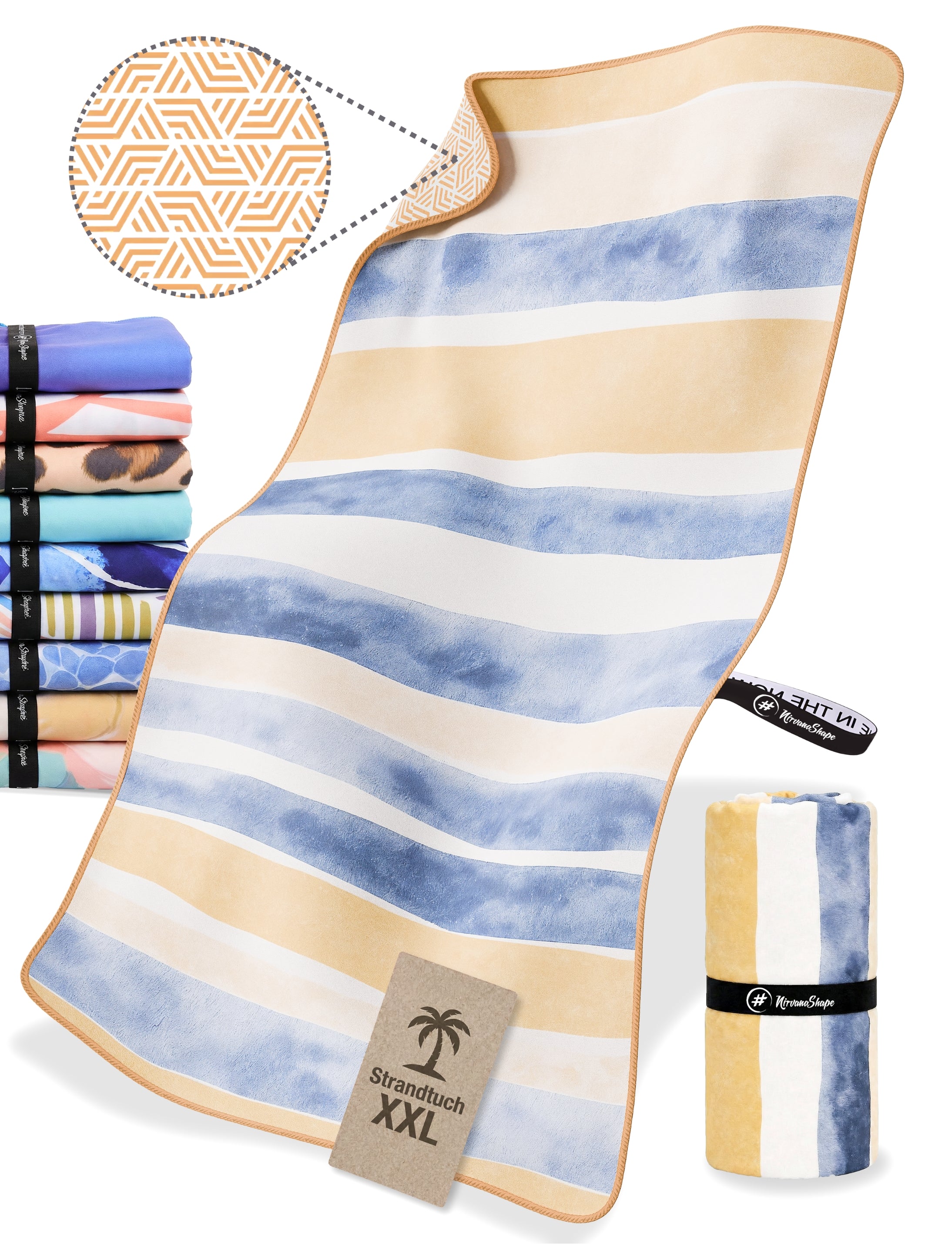 Strandtuch XXL - Strandhandtuch, Mikrofaser Badetuch, Handtuch