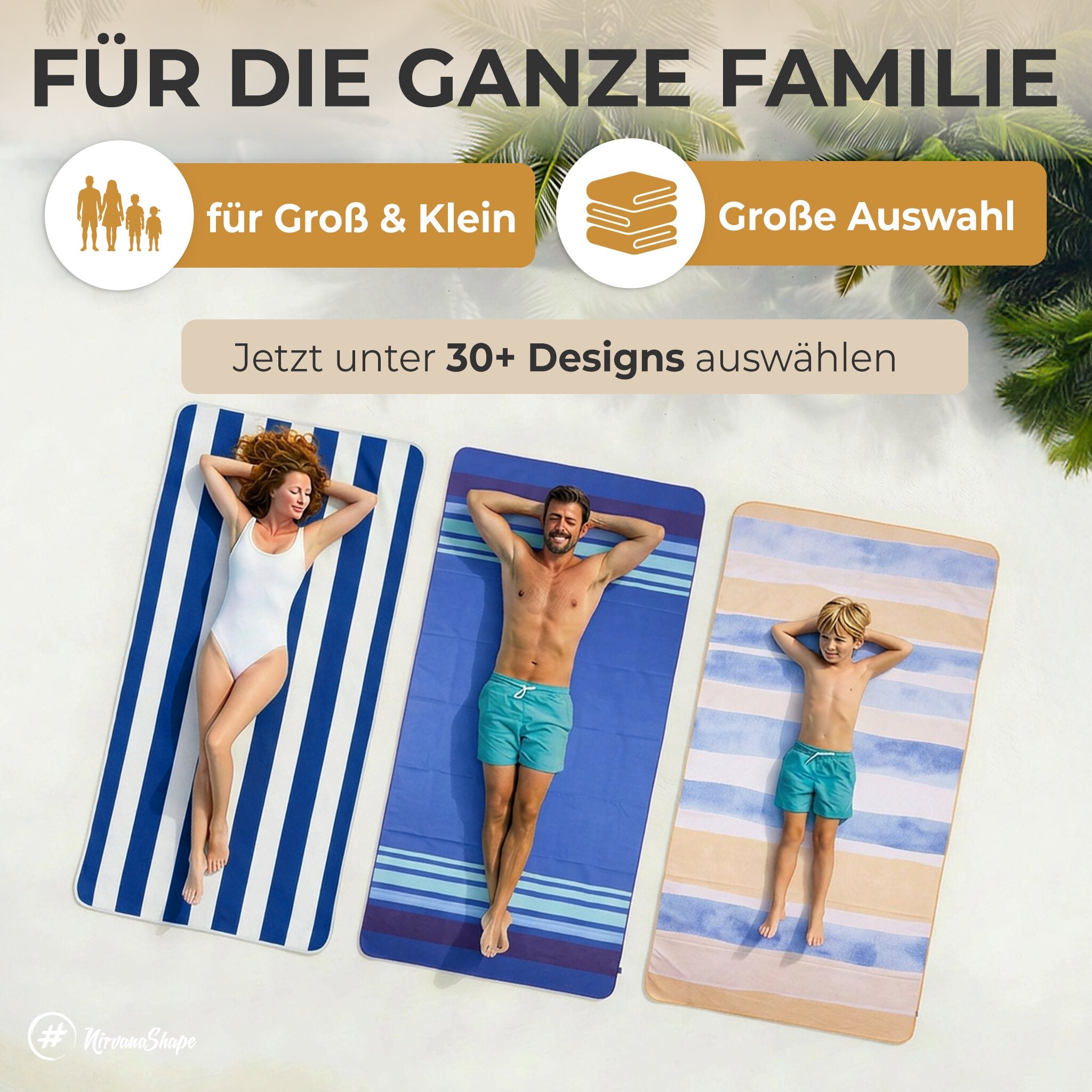Strandtuch XXL - Strandhandtuch, Mikrofaser Badetuch, Handtuch