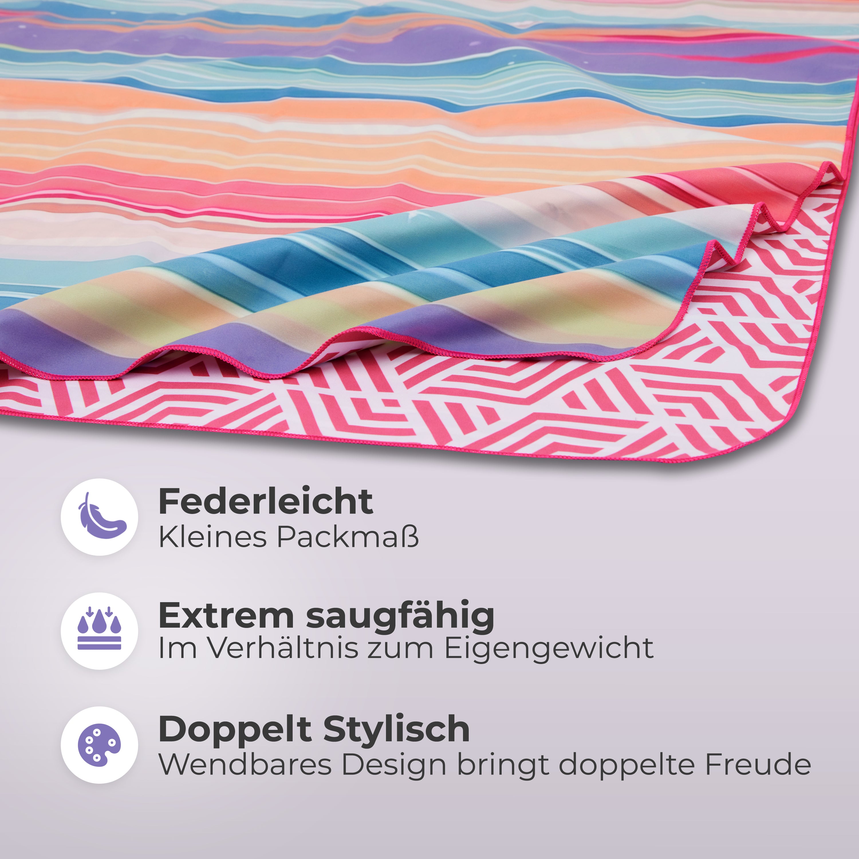 Strandtuch XXL - Strandhandtuch, Mikrofaser Badetuch, Handtuch