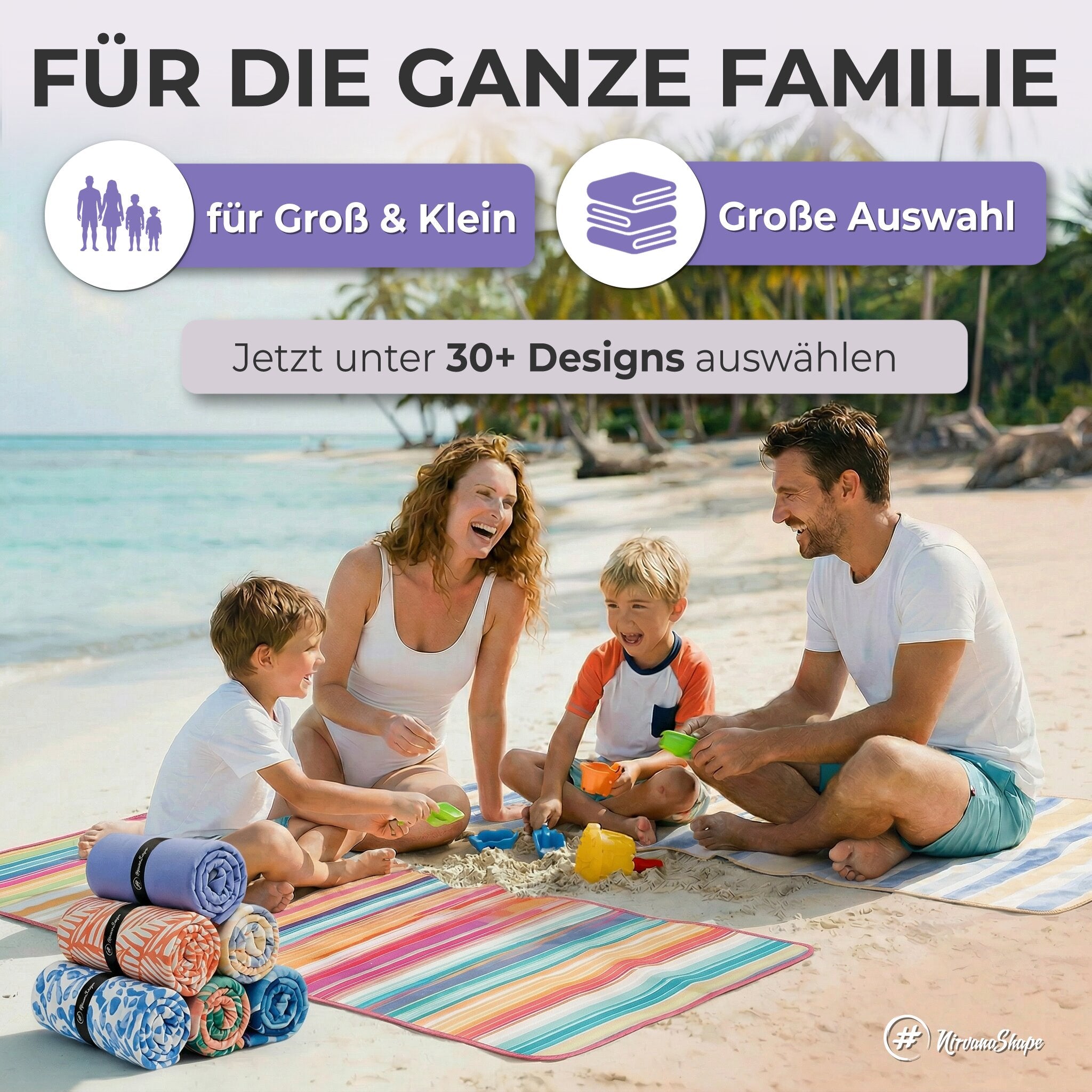 Strandtuch XXL - Strandhandtuch, Mikrofaser Badetuch, Handtuch