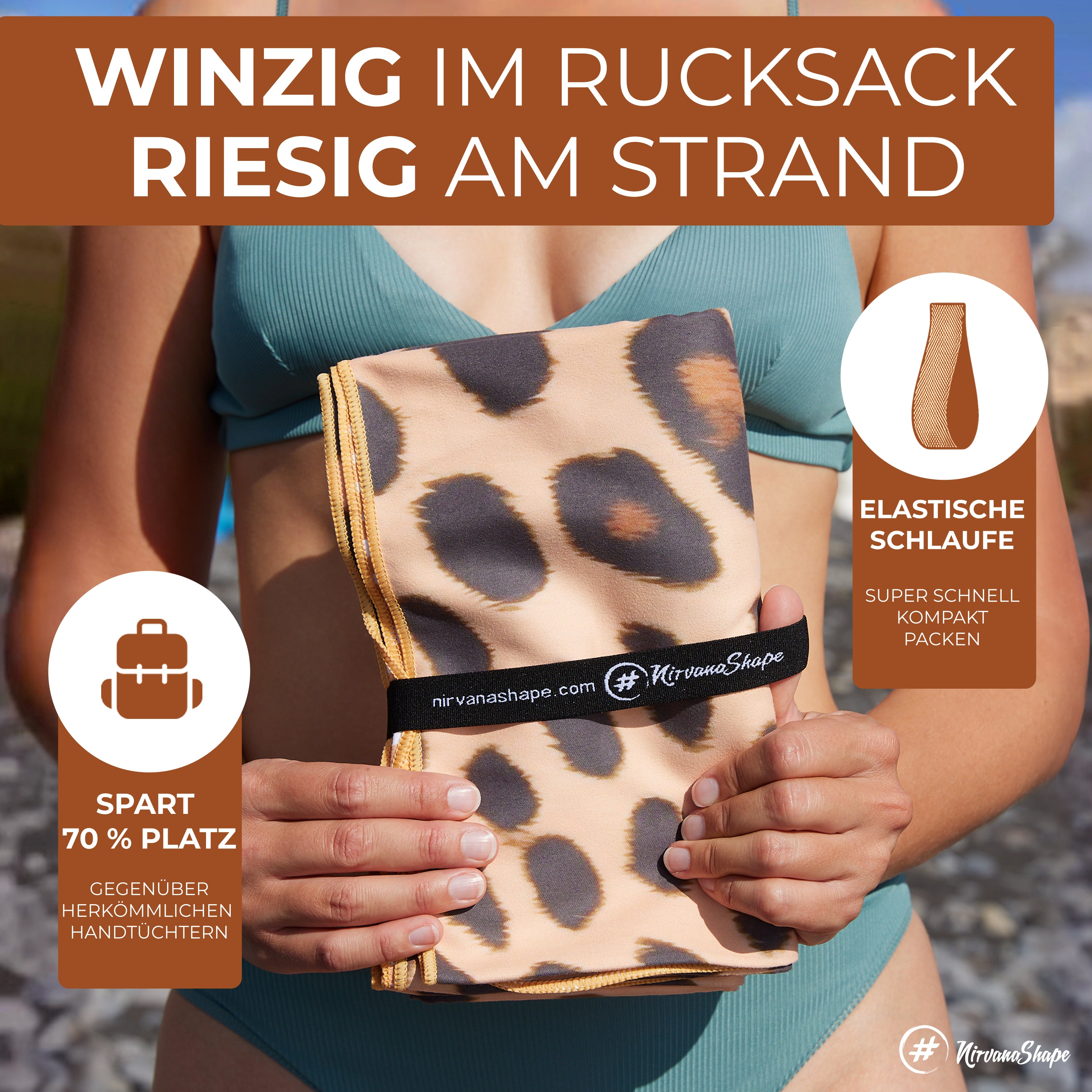 Strandtuch XXL - Strandhandtuch, Mikrofaser Badetuch, Handtuch