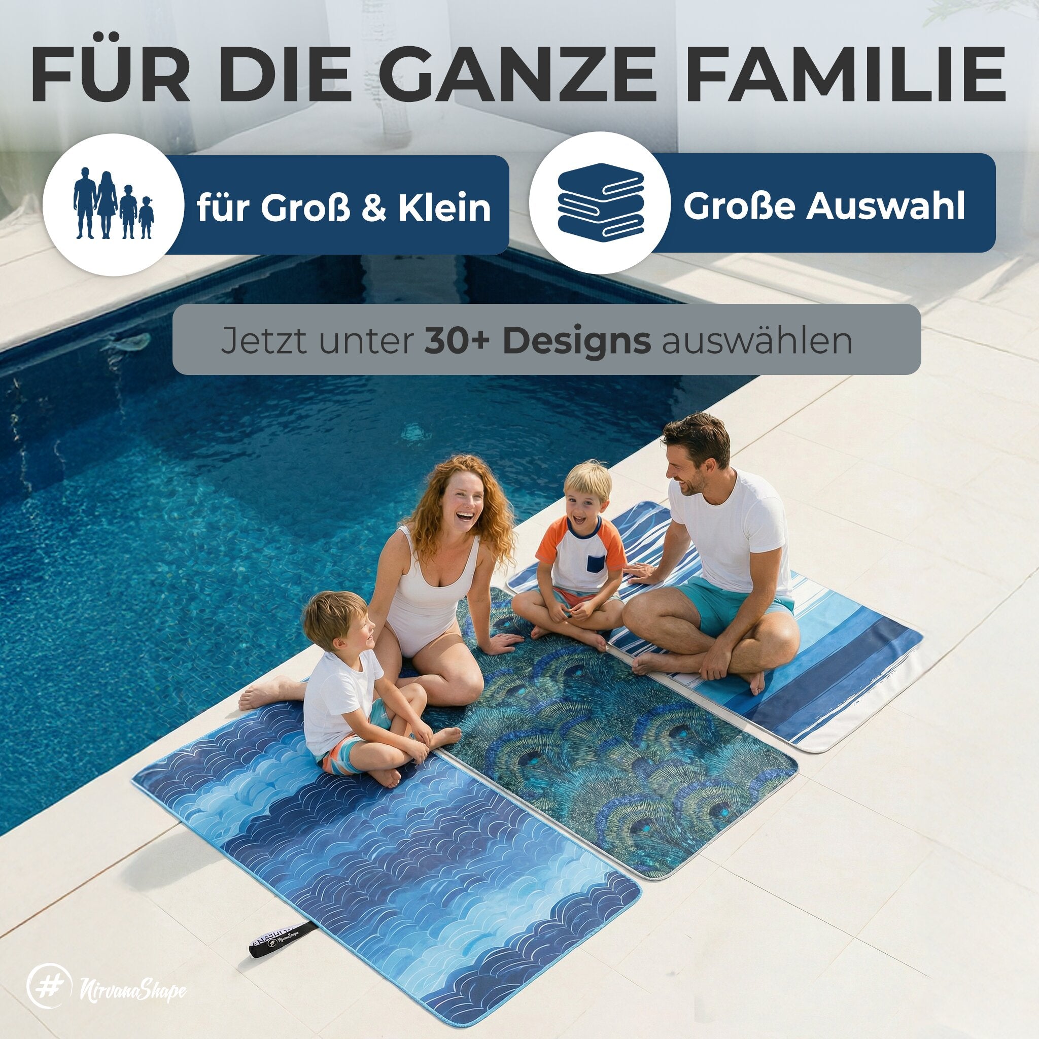 Strandtuch XXL - Strandhandtuch, Mikrofaser Badetuch, Handtuch