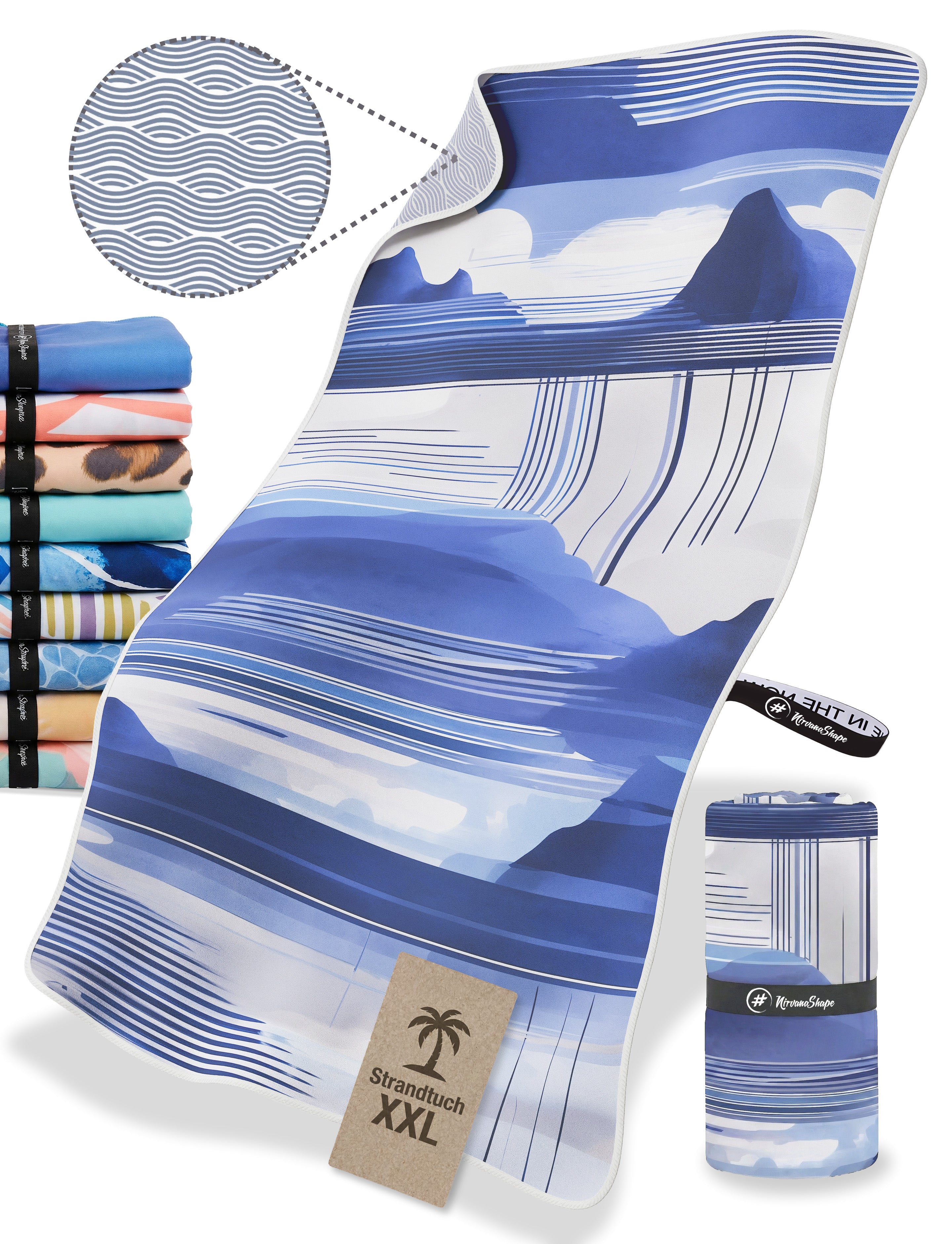 Strandtuch XXL - Strandhandtuch, Mikrofaser Badetuch, Handtuch