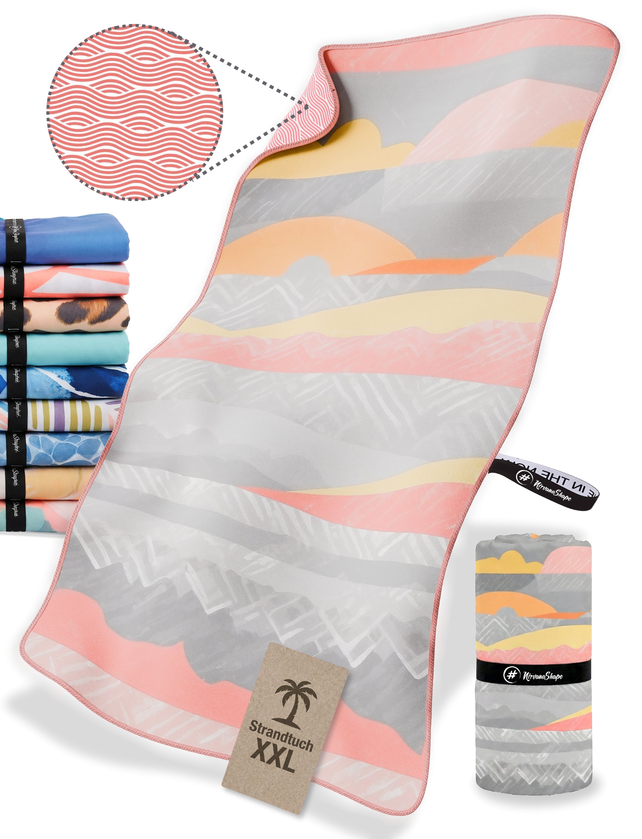 Strandtuch XXL - Strandhandtuch, Mikrofaser Badetuch, Handtuch