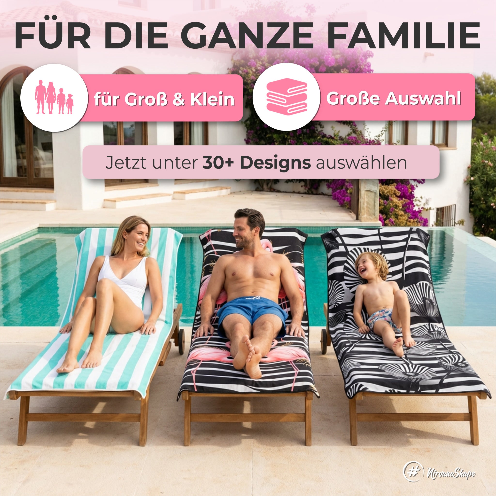 Strandtuch XXL - Strandhandtuch, Mikrofaser Badetuch, Handtuch