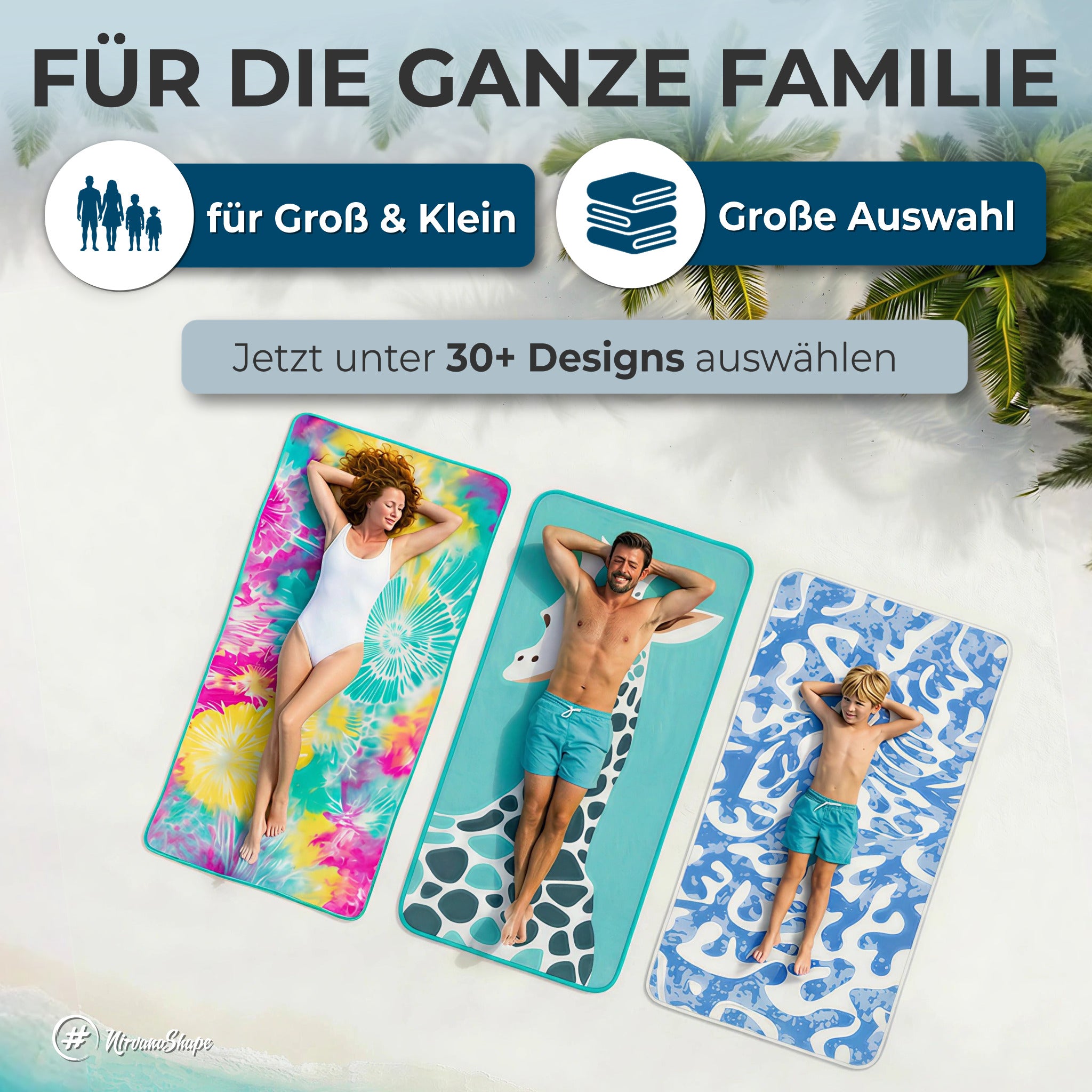 Strandtuch XXL - Strandhandtuch, Mikrofaser Badetuch, Handtuch