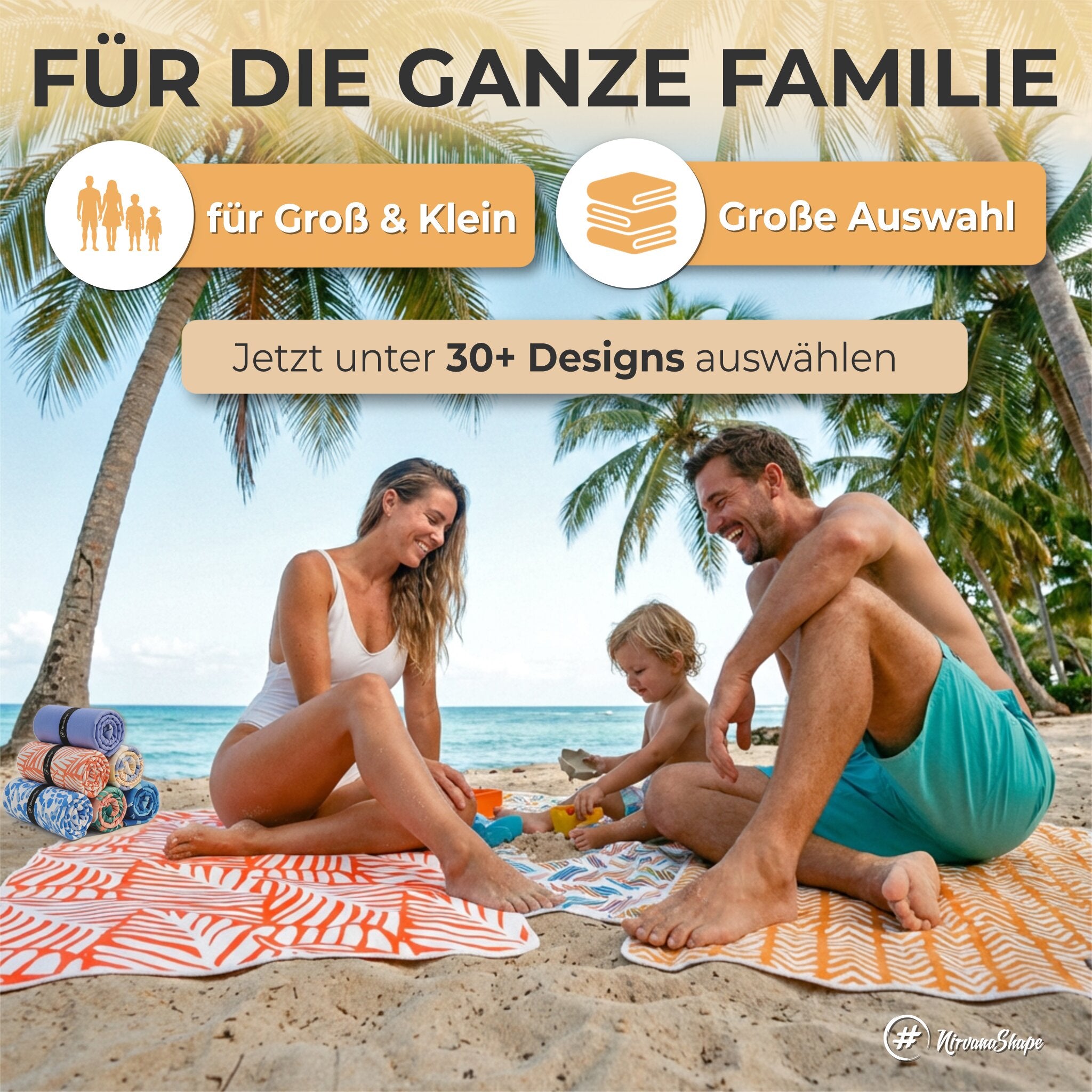 Strandtuch XXL - Strandhandtuch, Mikrofaser Badetuch, Handtuch