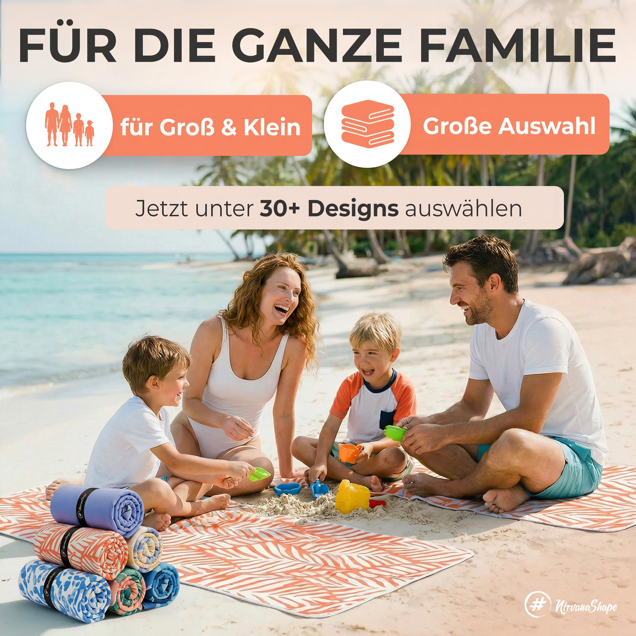 Strandtuch XXL - Strandhandtuch, Mikrofaser Badetuch, Handtuch