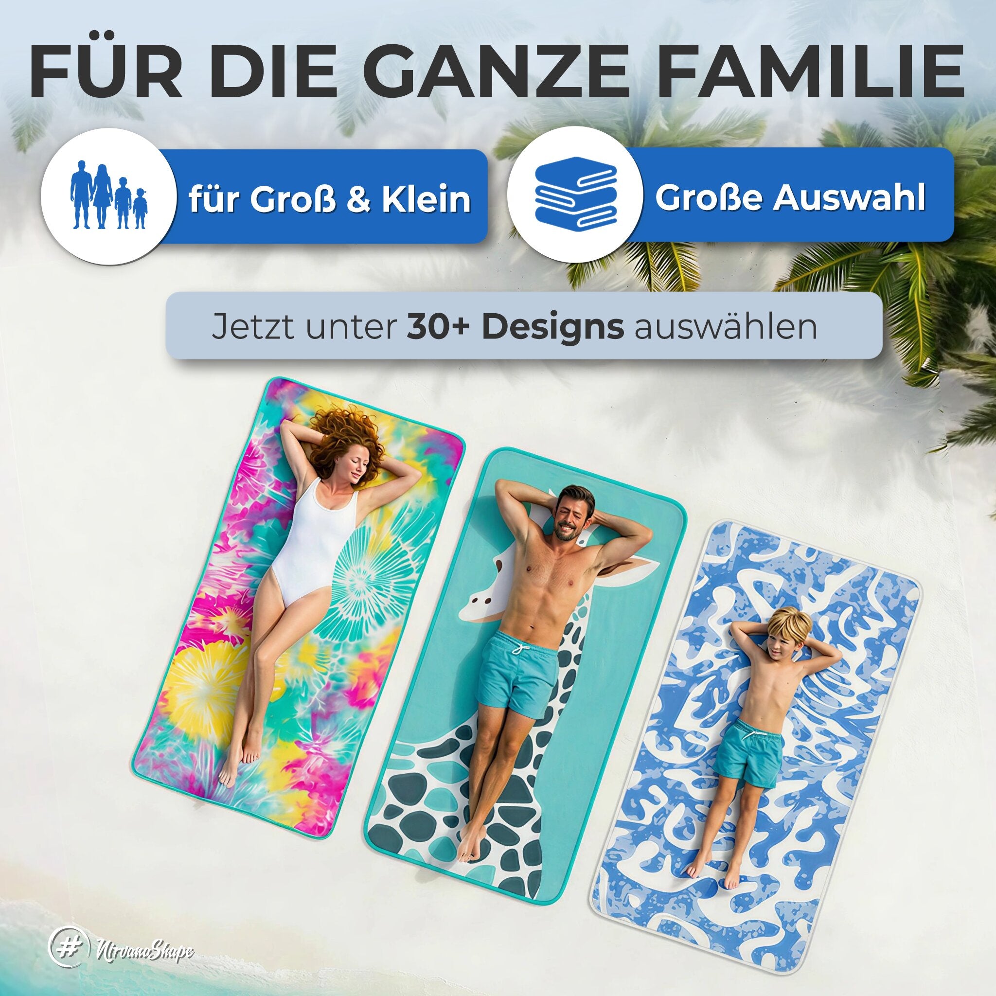 Strandtuch XXL - Strandhandtuch, Mikrofaser Badetuch, Handtuch
