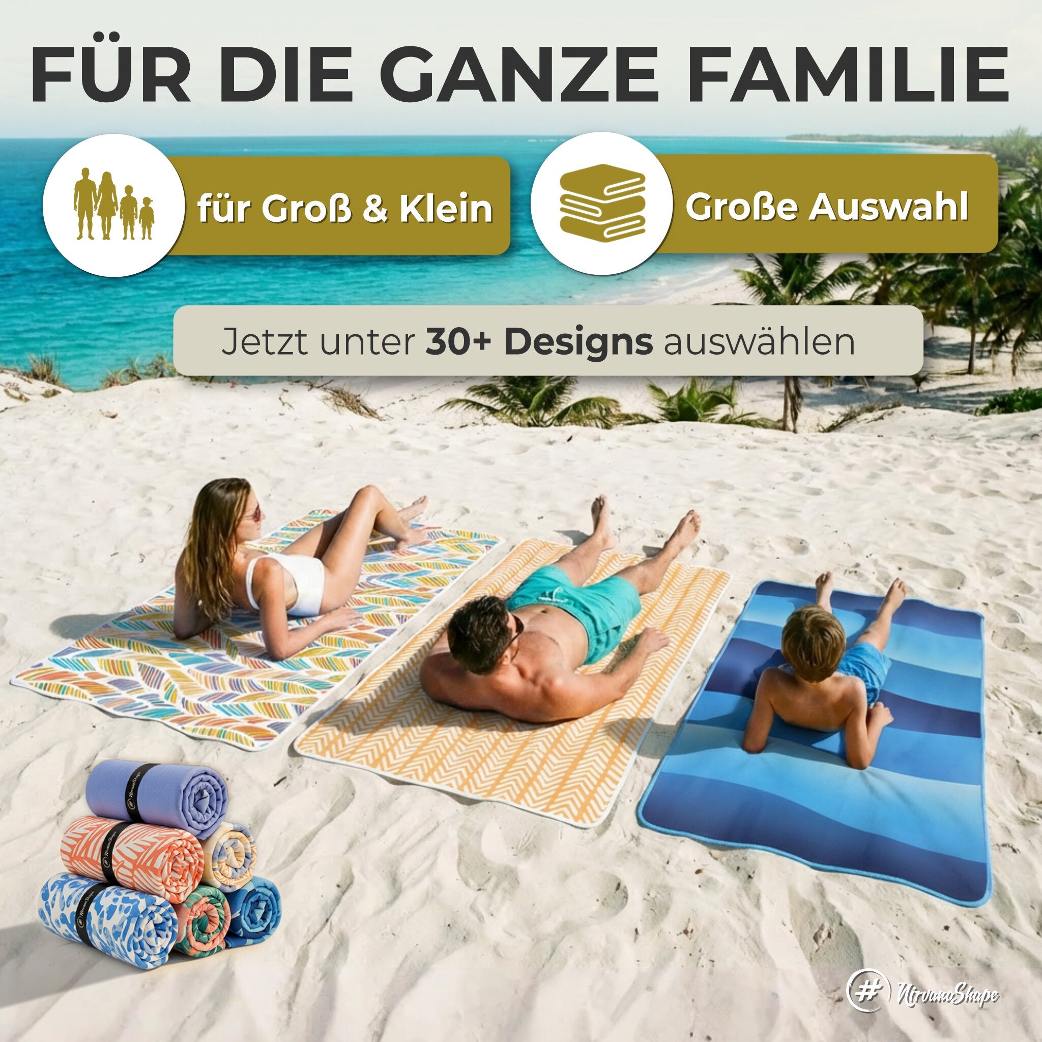 Strandtuch XXL - Strandhandtuch, Mikrofaser Badetuch, Handtuch