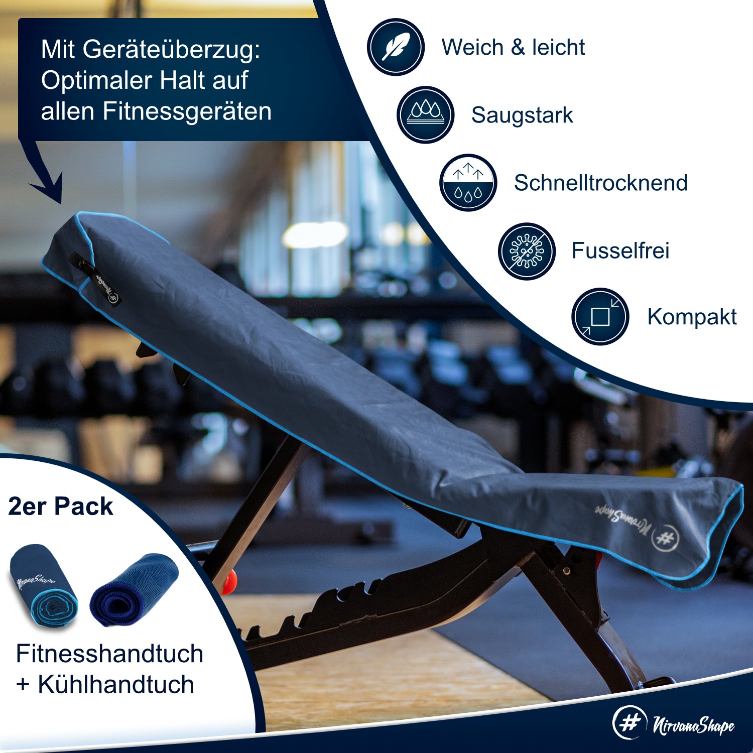 Dein 2er-Fitness-Set: FITNESS-HANDTUCH + KÜHL-TUCH zum Setpreis
