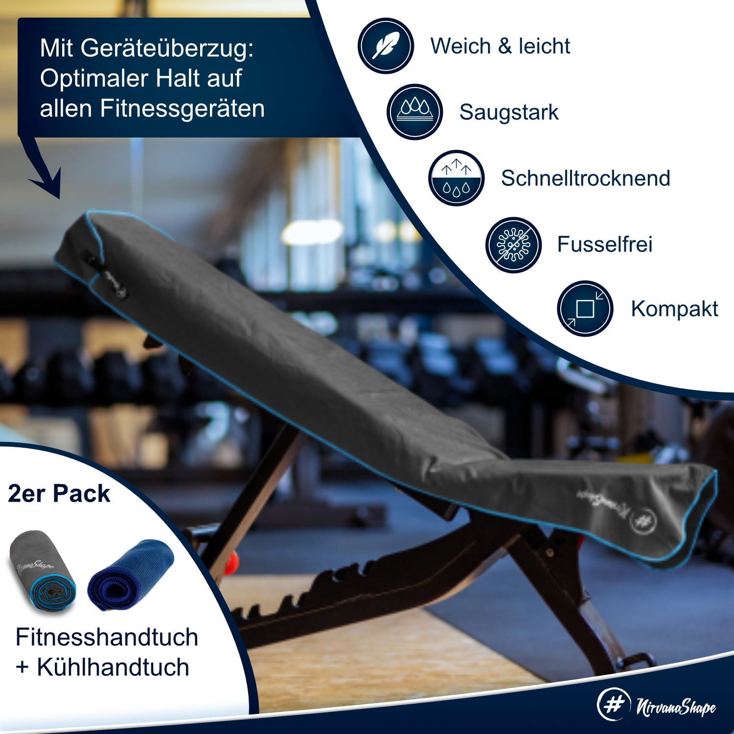 Dein 2er-Fitness-Set: FITNESS-HANDTUCH + KÜHL-TUCH zum Setpreis