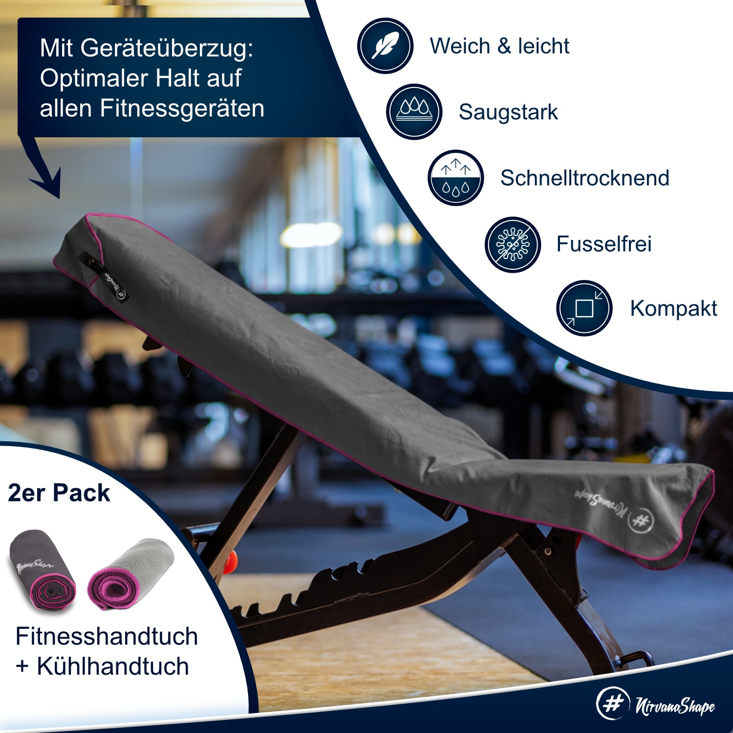 Dein 2er-Fitness-Set: FITNESS-HANDTUCH + KÜHL-TUCH zum Setpreis