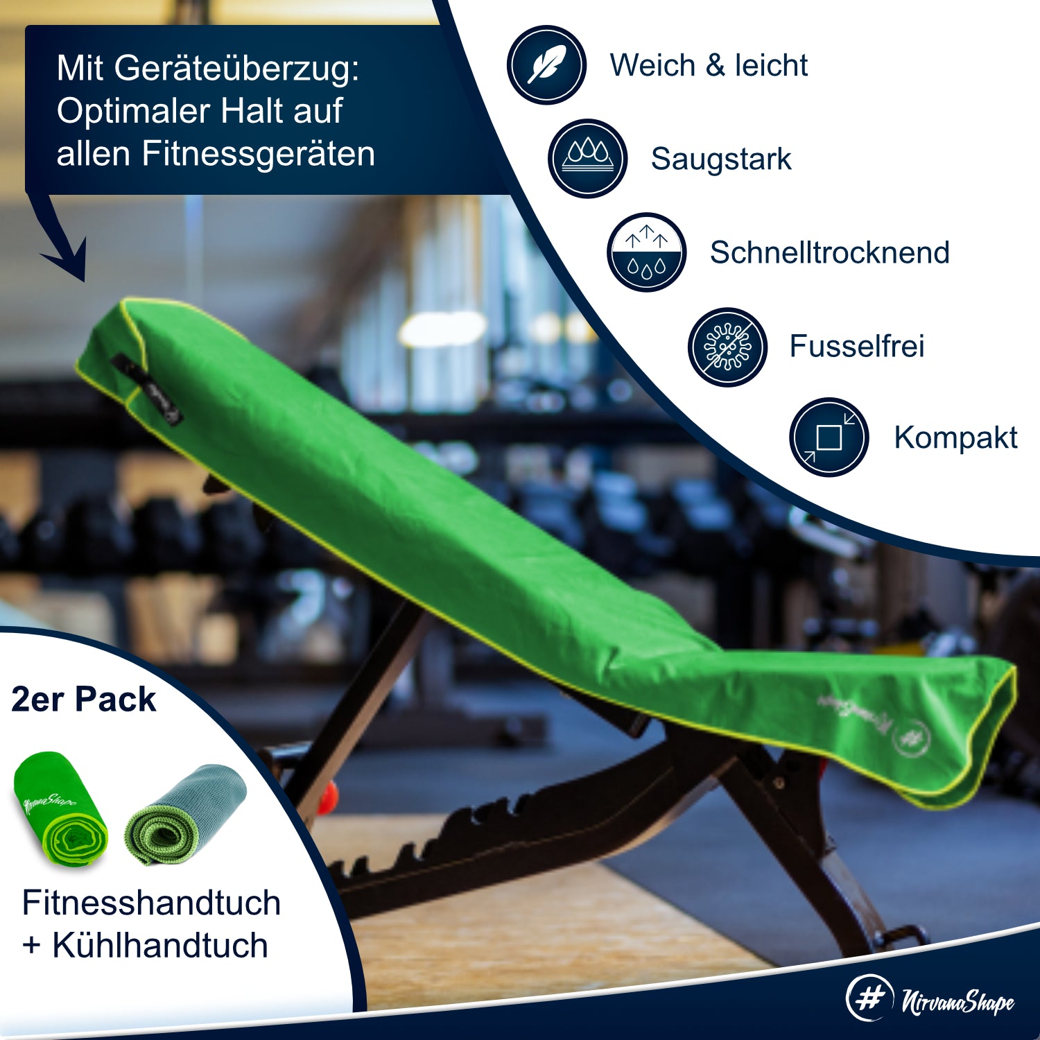 Dein 2er-Fitness-Set: FITNESS-HANDTUCH + KÜHL-TUCH zum Setpreis