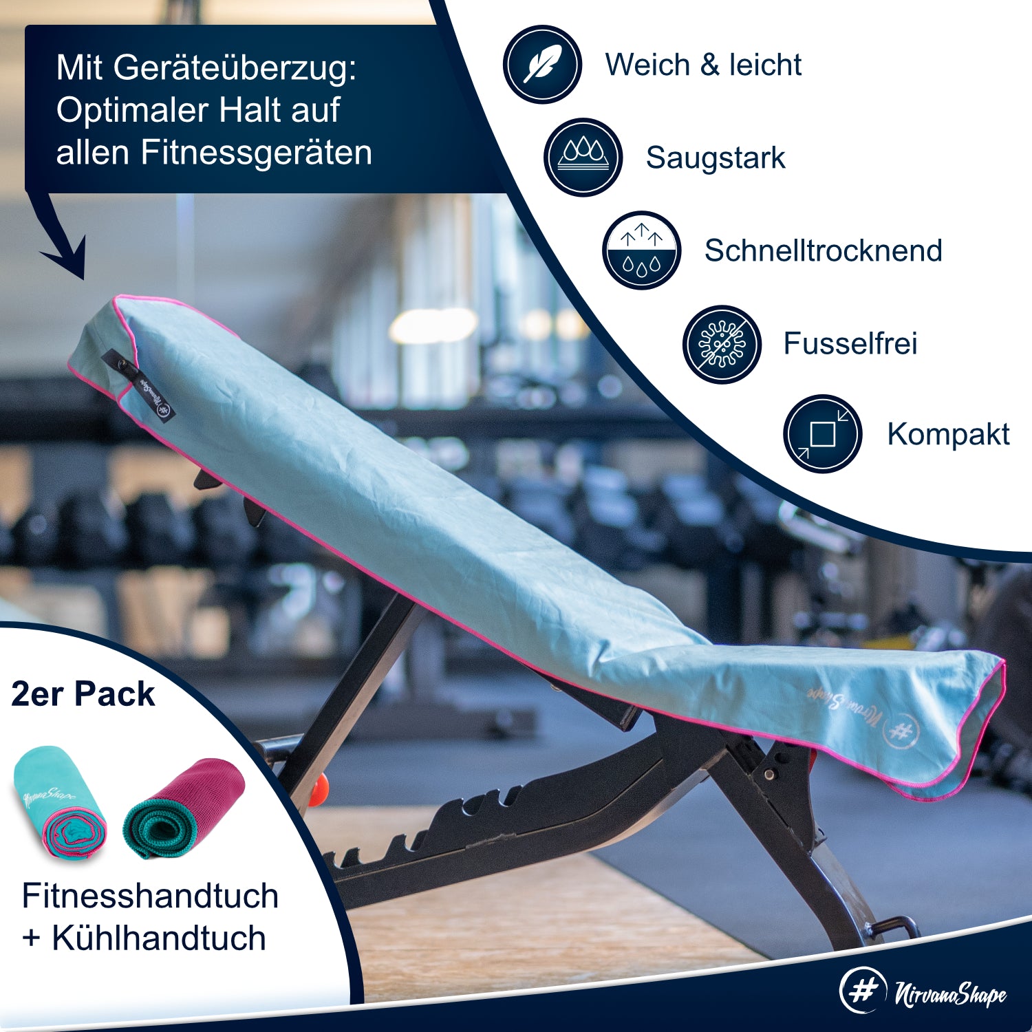 Dein 2er-Fitness-Set: FITNESS-HANDTUCH + KÜHL-TUCH zum Setpreis