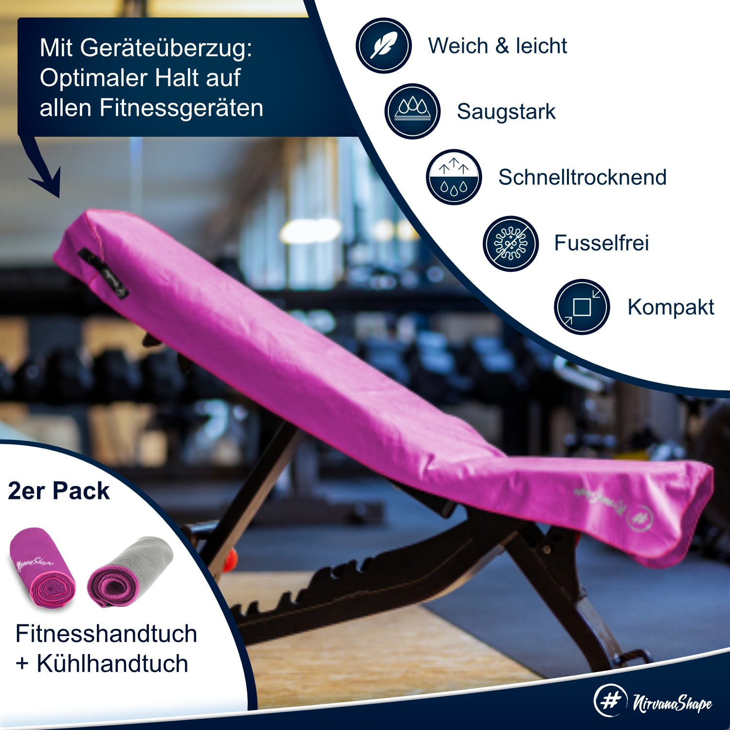 Dein 2er-Fitness-Set: FITNESS-HANDTUCH + KÜHL-TUCH zum Setpreis