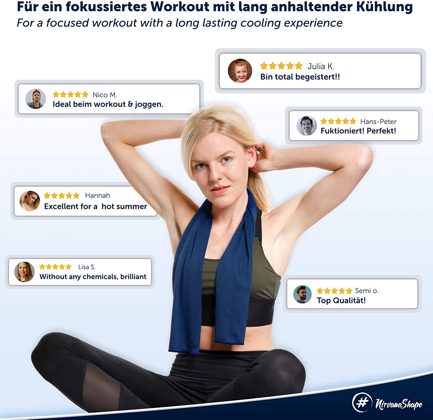 NirvanaShape ® Kühl-Tuch eiskalt mit sofortiger Kühlwirkung NirvanaShape